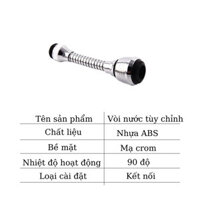 {HYI Daily Necessities} Đầu ống Vòi nước Turbo Flex inox 304 tăng áp cao cấp, vòi bồn rửa bát VRB1