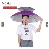 {HYI Daily Necessities} Ô đội đầu 2 tầng che nắng che mưa chất liệu vải siêu giầy chấm thấm nước