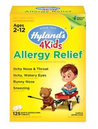 Hyland’s Allergy Relief 4kids, 125 viên - Viên Ngậm Cải Thiện Dị Ứng Đường Hô Hấp Cho Trẻ 2- 12 tuổi