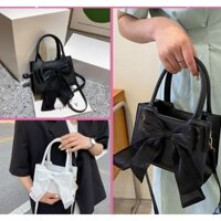 {HYO fashion} Túi xách nữ đeo chéo 2 quai đính Nơ dáng vuông giá rẻ Hiếu Túi Store