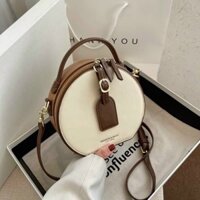 {HYO fashion} Túi xách nữ, túi đeo chéo trống tròn trơn da mềm K178