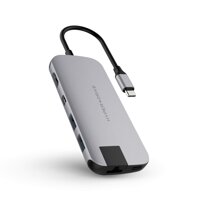 HyperDrive USB Type C Hub Dongle, 8in1 USB-C Multiport Adapter for MacBook, Ultrabook, PC, C-USB Device, Aluminum USB-C Hub w Gigabit Ethernet, PD ...