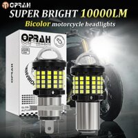 Hys [1.0000LM] Đèn pha LED xe máy H4 siêu sáng H6 Đèn pha BA20D Bóng đèn LED Chùm thấp xa Đèn pha xe máy Đèn chiếu xe máy Đèn sương mù hai màu
