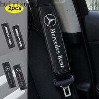 Hys 2 Cái / bộ Da Dây An Toàn Ô Tô Miếng Lót Bảo Vệ Cho Xe Mercedes Benz AMG W204 W203 W210 W211 CLK CLA GLC GLK E320 A200 C260L S300 Đai An Toàn Tự Động Đệm Vai