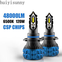 Hys New1 Cặp Đèn Pha LED Xe H7 48000LM H4 Đèn Pha LED H1 H7 H8 H9 H11 H16 9005 HB3 9006 HB4 6500K