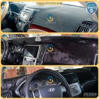 [Hyundai Veracruz] Thảm taplo ô tô da cacbon,da vân gỗ,và tuyết nhung 3 lớp dày 1cm chống nắng cao cấp mới nhất