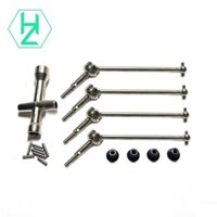 [Hzhaiyaa3.vn] 4 Trục truyền động kim loại và đai ốc bánh xe cho 144001 144010 124007 124016 124019 124018 Phụ tùng nâng cấp xe RC