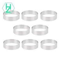 [Hzhaiyaa3.vn] 8 Khuôn Tartlet bằng thép không gỉ 8cm Món tráng miệng Pháp Mousse Bánh trái cây Bánh Tart Ring Khuôn làm bánh Quiche