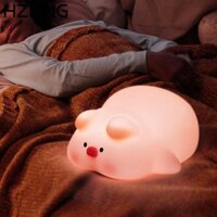 Hzling 1 Cái Đèn Ngủ Heo Con, Đèn Cảm Ứng Trẻ Em 3 Cấp Độ Có Thể Điều Chỉnh Độ Sáng Đầu Giường, Silicone Dễ Thương Có Thể Sạc Lại Hẹn Giờ 30 Phút Đèn Ngủ Trẻ Em Cho Trẻ Em Bé
