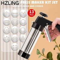Hzling 21 Cái / bộ Máy ép tay bánh quy, Phụ kiện nhà bếp Máy trang trí bánh quy bằng thép không gỉ, Dụng cụ làm bánh di động Máy làm bánh quy cho gia đình