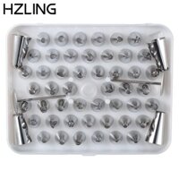 Hzling 52 đầu mờ bằng thép không gỉ, có hộp nhựa Bộ đầu ống lưu trữ dễ dàng, đầu phun bánh ngọt di động 8,46 "x 7,28" Đầu dụng cụ nhà bếp