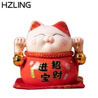 Hzling Gốm May Mắn Mèo, Gốm Thiết Kế Động Vật Đồ Trang Trí Thủ Công Mèo, Dễ Thương 3.5 Inch 6 Màu Mèo Hộp Đựng Tiền Trang Trí Máy Tính Để Bàn