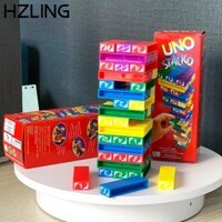 Hzling Xếp hình Đồ chơi xếp chồng, Giải trí gia đình U NO Bộ đồ chơi khối xây dựng, Trò chơi bảng bài Poker bằng nhựa vui nhộn Giáo dục sớm