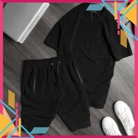 ỉ Bộ quần áo nam thể thao full size 35 - 99 kg Đồ bộ xốp nam cộc tay vải Linen hot trend bền đẹp