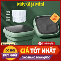 ib freeship- Máy Giặt Mini Gấp Gọn, Máy giặt đồ lót, tất vớ, giặt đồ cho bé có chức năng Diệt Khuẩn, dung tích 6L tự vắt