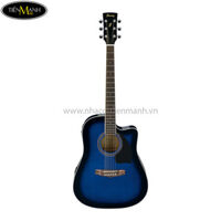 Ibanez PF15ECE-TBS Acoustic Guitar, Transparent Blue Sunburst High Gloss