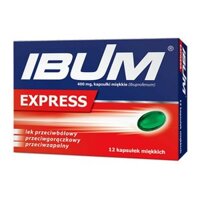 Ibum Express 400mg, 12 viên;Thuốc điều trị đau đầu( nửa đầu)đau răng,đau cơ , khớp và sương,chấn thương , đau thần kinh,đầu bụng kinh …giảm đau,hạ sốt,chống viêm