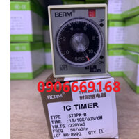 IC Timer  Relay Thời Gian ST3PA-B ST3PAB 220VAC Hiệu Berm ( TẶNG KÈM ĐẾ )