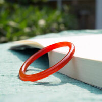 Ice Loài Carmine Chalcedony Thanh Tròn Mỏng Làm Đẹp Jingle Vòng Tay Anh Đào Đỏ Mã Não Vòng Tay Giá Trị Cao