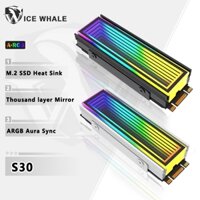 Ice Whale S30 M. 2 ổ đĩa thể rắn SSD 2280 Tản nhiệt ARGB hiệu quả ánh sáng tất cả tản nhiệt bằng nhôm nvme khe hàng đầu gương ngàn lớp
