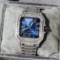 Iced Out Luxury VVS Moissanite Watch Diamond Bust Down Hip Hop Diamond Watch Stainless Steel Wrist wat00