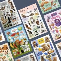 Iconic Just Object Removable Sticker Pack (6 tờ) thủ công trang trí thẻ ảnh kế hoạch tạp chí K-Pop CUTE văn phòng phẩm