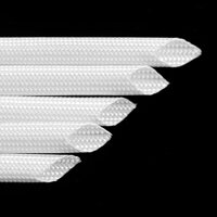 ID 1mm/1.5mm/2mm2.5mm/3mm/4mm/5mm/6mm/7mm/8mm/9mm/10mm 200 Deg.C Fiberglass Sleeving Tube Silicone Resin Braided Wire Sleeve Flame Resistant Fiber Glass Insulated Cable Protect Pipe White - 5Meters