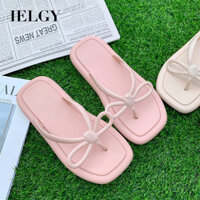 Ielgy Dép Hàn Quốc mùa hè nơ phẳng nữ bên bờ biển sandwich cát