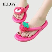 IELGY DépEVA Khử Mùi Thời Trang Mùa Hè Hoạt Hình Hồng Nóng Dâu Gấu Flip-flop