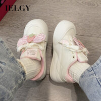 IELGY Giày trắng nhỏ xấu xí dễ thương dành cho nữ Giày đế dày thoáng khí phù hợp