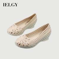 IELGY  Mùa Hè Nêm Sandal Nữ Nhựa Cutout Trắng Y Tá Chống Trượt Mẹ Làm Việc