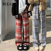 Ielgy Nữ Len Kẻ Sọc plus Quần Nhung Cao Cấp Thường Ngày Lau Quần Thẳng