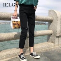 Ielgy phiên bản Hàn Quốc của quần jean trắng lưng cao mới dành cho nữ