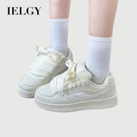 IELGY    Phong Cách Hồng Kông Giày Bánh Mì Màu Be Đế Dày Nữ 2025 Mới Thường Ngày Và Đa Năng Xu Hướng Giày Ban