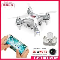 Ifcity Máy Bay Điều Khiển Từ Xa cheerson cx-10wd-tx 2.4ghz 4ch 6-axis wifi fpv 3d Kèm camera 0.3mp