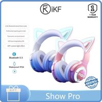 Ikf Show Pro Cat Ear 2.4G Tai nghe kiểm tra giả thứ ba Tai nghe trò chơi không dây Bluetooth Tai nghe giảm tiếng ồn Hỗ trợ tuổi thọ siêu dài của điện thoại di động và máy tính