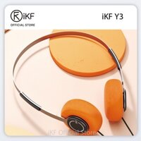 iKF Y3 tai nghe retro có dây 30mm loa từ tính màu trắng chất lượng âm thanh hifi chụp ảnh những mảnh hợp thời trang thiết kế ném ngược nhẹ ootd