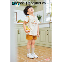 [ILABY] Bộ quần áo cộc tay vải thun phối màu vòng nách cho bé trai ILABY #1860