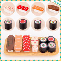 [Iliraxa] Bộ Sushi Bằng Gỗ Để Chơi Đồ Chơi Nhà Bếp Nhập Vai Giả Vờ Chơi Bộ Quà Tặng Cho