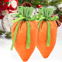 [Ilisland] 10 Chiếc Túi Quà Tặng Cà Rốt Phục Sinh Nhung Dây Rút Túi Kẹo Phục Sinh Bao Bì Bánh Quy Cho Trẻ Em Trang Trí Lễ Phục Sinh