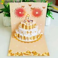 Illusion GIỚI HẠN Thiệp chúc mừng sinh nhật Nến Led có thể thổi được Ngày lễ tình nhân đẹp