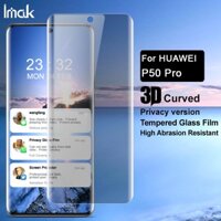 Imak Huawei P50 Pro Kính cường lực bảo mật 3D Cong Full Cover Chống nhìn trộm Phim bảo vệ màn hình