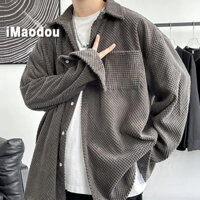 iMaodou Áo sơ mi dài tay Áo sơ mi nam Áo khoác vải nhung kiểu dáng mỏng