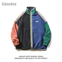iMaodou Mùa Thu 2024 Phong Cách Mới Retro Màu Sắc Phù Hợp Với Áo Khoác Hai Mặt Nam Dạo Phố Rời Tất Cả Trận Đấu Áo Khoác