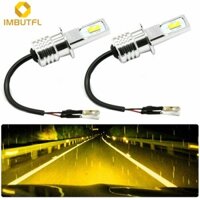 Imbutfl Bộ chuyển đổi bóng đèn sương mù LED H3 CSP siêu sáng 55W 6000LM 3000K Vàng