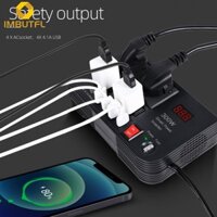 【IMBUTFL】Efficient Car Inverter 300W DC 12V to AC 220V Converter 4 USB Charging Sockets