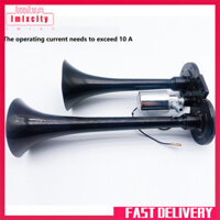 Imixcity 12 / 24V 150db Air Horn cho xe tải, Trumpet kép hợp kim kẽm có máy nén, Bộ còi không khí điện kép siêu to cho xe cộ Thuyền bán tải xe máy