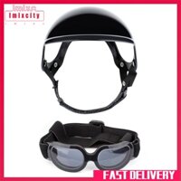 Imixcity pet dog helmet goggles set uv protection sunglasses mũ an toàn xe máy với đai có thể điều chỉnh cho đầu mắt