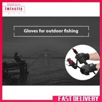 Imixcity pu leather fishing gloves anti-slip winter gloves outdoor fishing tackle three fingers exposed available