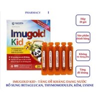 Imugold kid Tăng đề kháng cho bé, bổ sung betaglucan, thymomodulin và kẽm - Hộp 20 ống